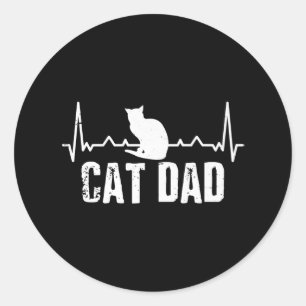 Kat pap voor vaderdag Ziekenhuiskatje Pap Lovers Ronde Sticker