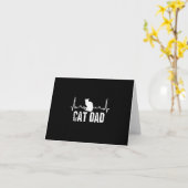 Kat pap voor vaders dag | Kat-retro-product Kaart (Gele Bloem)