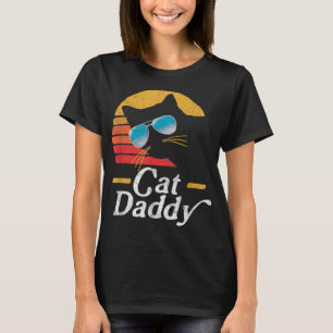 Kat Papa 80s Stijl Kat Retro Zonnebrillen D T-shirt