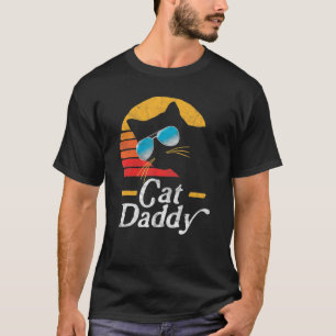 Kat Papa 80s Stijl Kat Retro Zonnebrillen D T-shirt