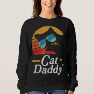 Kat Papa 80s Stijl Kat Retro Zonnebrillen D Trui