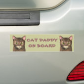 Kat papa aan boord bumpersticker (Op auto)