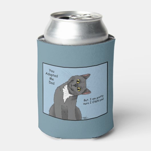 Kat Papa Adoptie Vaderdag Blikjeskoeler (Blikje Voorkant)