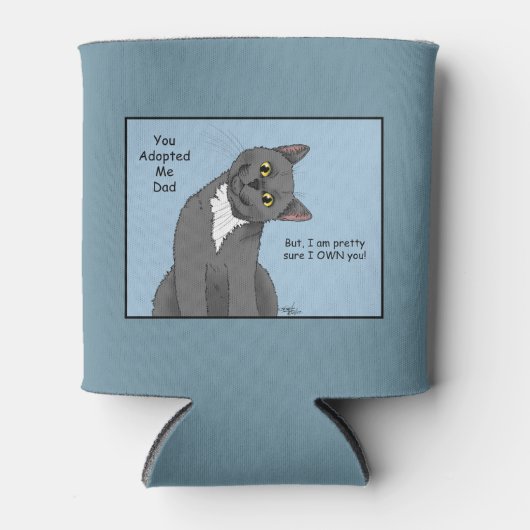 Kat Papa Adoptie Vaderdag Blikjeskoeler (Voorkant)