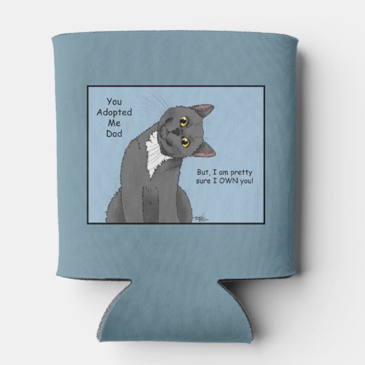 Kat Papa Adoptie Vaderdag Blikjeskoeler (Achterkant)