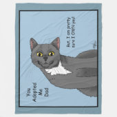 Kat Papa Adoptie Vaderdag Fleece Deken (Voorkant)