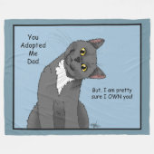 Kat Papa Adoptie Vaderdag Fleece Deken (Voorkant (Horizontaal))