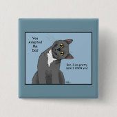 Kat Papa Adoptie Vaderdag Vierkante Button 5,1 Cm (Voorkant)