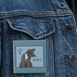 Kat Papa Adoptie Vaderdag Vierkante Button 5,1 Cm