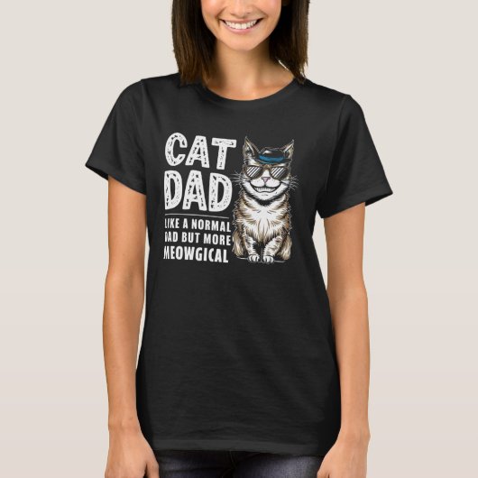 Kat papa als een normale papa, maar meer melologis t-shirt (Voorkant)