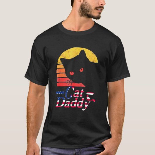 Kat papa Amerikaans kat verhit T-shirt (Voorkant)