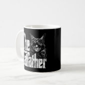 Kat papa de Catfather Crazy Eyepatch Cat Father Ki Koffiemok (Voorkant links)