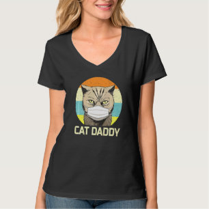 Kat papa Face Mask Fathers Day Quarantine Cat Dad T-shirt