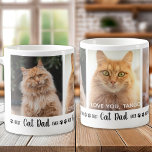 Kat Papa gepersonaliseerd Modern 3 Fotovaders Dag Koffiemok<br><div class="desc">Beste kat vader ooit... Verrassend je favoriete Kat papa, of het nu zijn verjaardag, Vaderdag of Kerstmis is met deze geweldige aangepaste fotocollage mok. Pas deze mok van kattenvader aan met 3 van de favoriete foto's van je kat en personaliseerde de centrumfoto met naam. Geweldig geschenk van de kat. COPYRIGHT...</div>