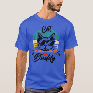 Kat papa grappige kat-achtige kattedag retro kat v t-shirt