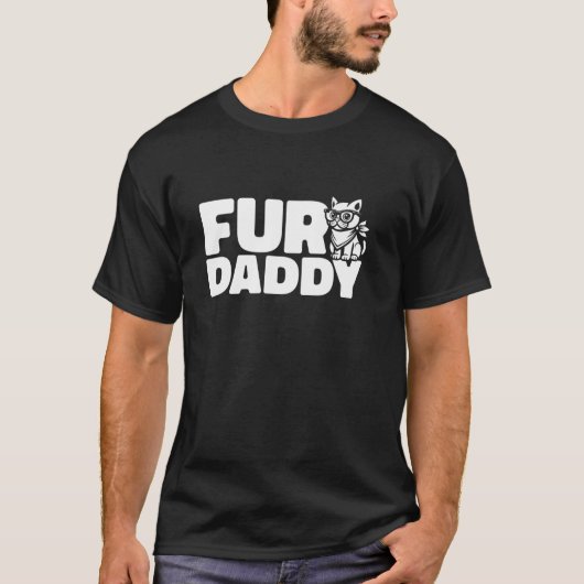 Kat Papa Huisdier Eigenaar Feline Kitten Bont Papa T-shirt (Voorkant)