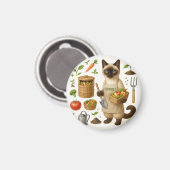 Kat papa in de tuin magneet (Voorkant / Achterkant)