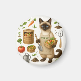 Kat papa in de tuin magneet