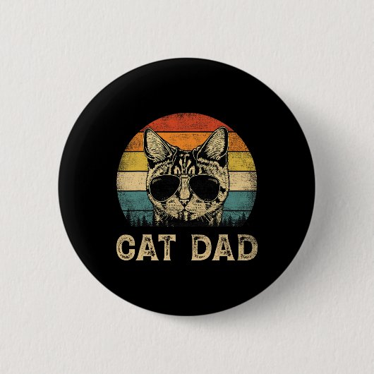 Kat Papa Kat Liefhebbers Papa Vaderdag Ronde Button 5,7 Cm (Voorkant)
