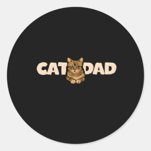 Kat papa Kat Person Humor Ronde Sticker