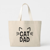 Kat papa met oren en whiskers grote tote bag (Achterkant)