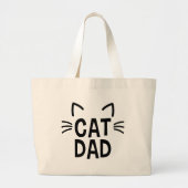 Kat papa met oren en whiskers grote tote bag (Voorkant)