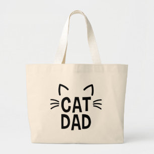 Kat papa met oren en whiskers grote tote bag