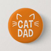 Kat papa met oren en whiskers ronde button 5,7 cm (Voorkant)