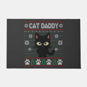 Kat Papa Oegly kerstkeuken Pajama Kitty Cat Deurmat