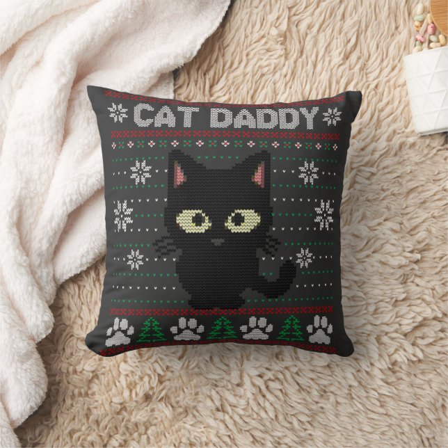 Kat Papa Oegly kerstkeuken Pajama Kitty Cat Kussen (Deken)