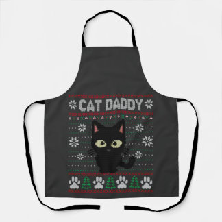 Kat Papa Oegly kerstkeuken Pajama Kitty Cat Schort