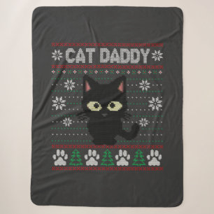 Kat Papa Oegly kerstkeuken Pajama Kitty Cat Sherpa Deken