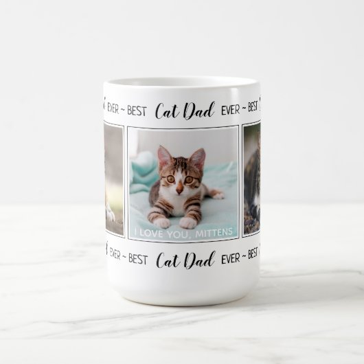 Kat Papa op maat 3 Fotovaders Dag Koffiemok (Center)