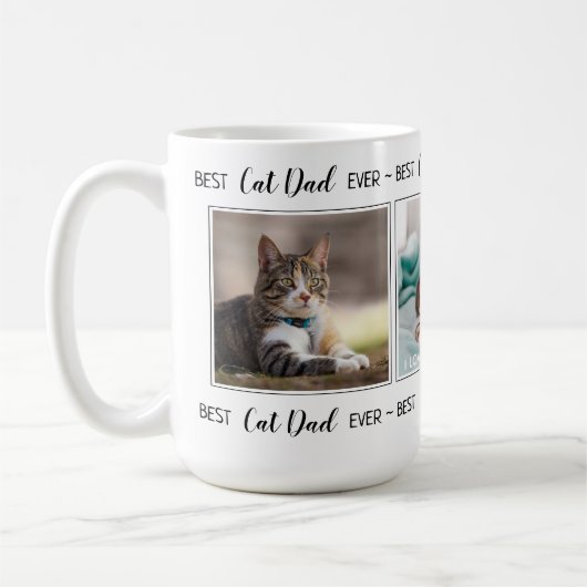 Kat Papa op maat 3 Fotovaders Dag Koffiemok (Links)