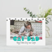 Kat papa | Pawprinters | Aangepaste Vaderdag Feestdagenkaart (Staand voorkant)