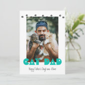 Kat papa | Pawprinters | Aangepaste Vaderdag Feestdagenkaart (Staand voorkant)