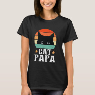 Kat Papa Retro Kat Liefhebber Papa Kat Vader Opa V T-shirt