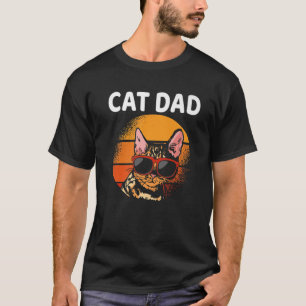Kat Papa Retro Stijlvol Vaderdag Kat D T-shirt