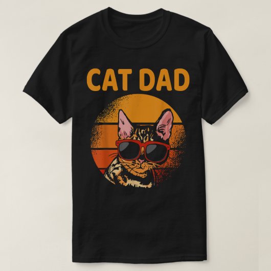 Kat Papa Retro Stijlvol Vaderdag Kat D T-shirt (Design voorkant)
