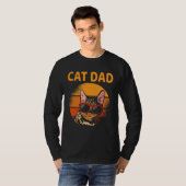 Kat Papa Retro Stijlvol Vaderdag Kat D T-shirt (Voorkant volledig)