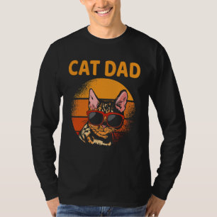Kat Papa Retro Stijlvol Vaderdag Kat D T-shirt