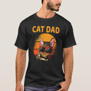 Kat Papa Retro Stijlvol Vaderdag Kat D T-shirt