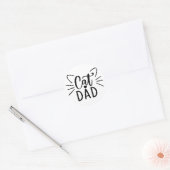 Kat papa ronde sticker (Envelop)