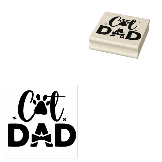 Kat papa Rubber Stempel (Gestempeld)