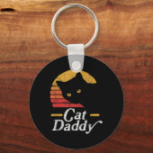 Kat papa tachtig stijl Kat Retro verafstanden Sleutelhanger (Voorkant)