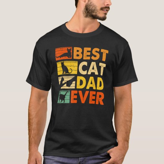  kat papa vaderdag beste kat papa ooit t-shirt (Voorkant)