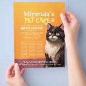 Kat Paper Carves Pet Care Animal Clinic Open House Flyer (Hand)