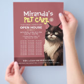 Kat Paper Carves Pet Care Animal Clinic Open House Flyer (Hand)