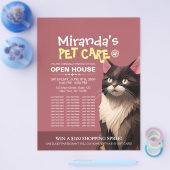 Kat Paper Carves Pet Care Animal Clinic Open House Flyer (Enkel)