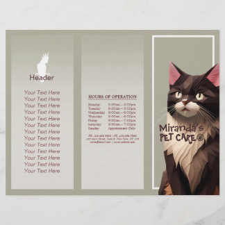 Kat Paper Cut Art Pet Care Animal Klinische brochu